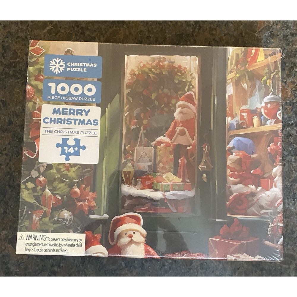 Merry Christmas 1000 Piece Jigsaw Puzzle Age 14+ 28" x 20" Santa Claus Presents